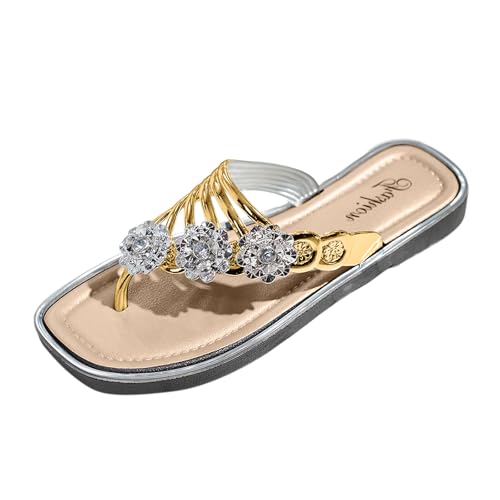 Cocila Infradito Donna da Pantofole Estive Esterno con Tre Fiori Scarpe Spiaggia Casual Platform Ciabatte Piscina Tacco Ciabatte Donna Eleganti Comode Gelattto Mare Casa Sandali Espadrillas