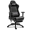 NOKAXUS Bureaustoel computer gaming stoel met massage lendensteun en intrekbare voetensteun PU leder 90-180 graden…