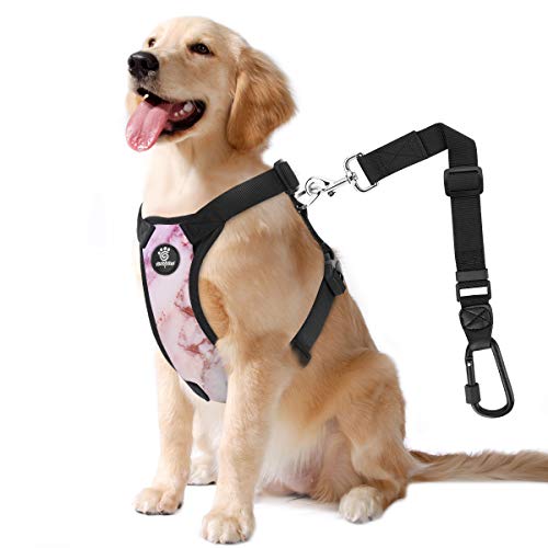 VavoPaw Dog Vehicle Safety Vest Harness, Adjustable Soft Padded Mesh Car Seat Belt