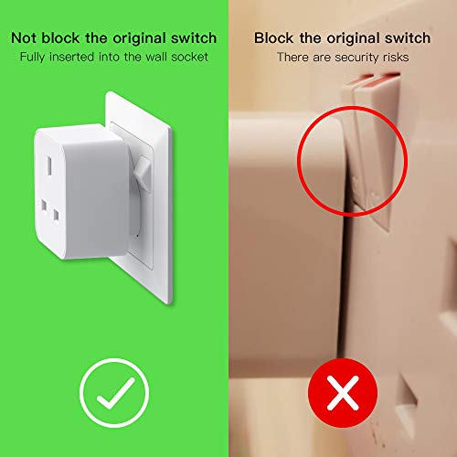 Smart Plug Alexa Plugs, Aoycocr Smart Socket WiFi Plug Works with Amazon Alexa (Echo & Echo Dot), Google Home, APP Remote Voice Control Wireless WiFi Switch Timer Plug, 2.4Ghz WiFi Only, 13A, 4Pack - Image 6