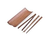 AKOAK 4 Pcs/set Handmade Bamboo Teaspoon Tea Needle Tea Clip Tea Spoon Kung Fu Tea Set, Tea Ceremony Six Gentlemen Spare Parts