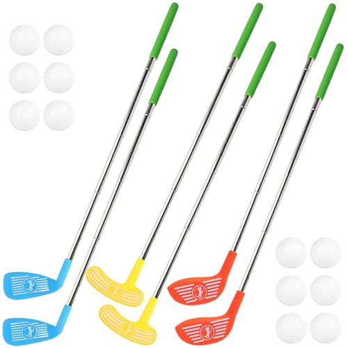 Spaluck 18 Pcs Kids Golf Club Set Plastic Mini Golf
