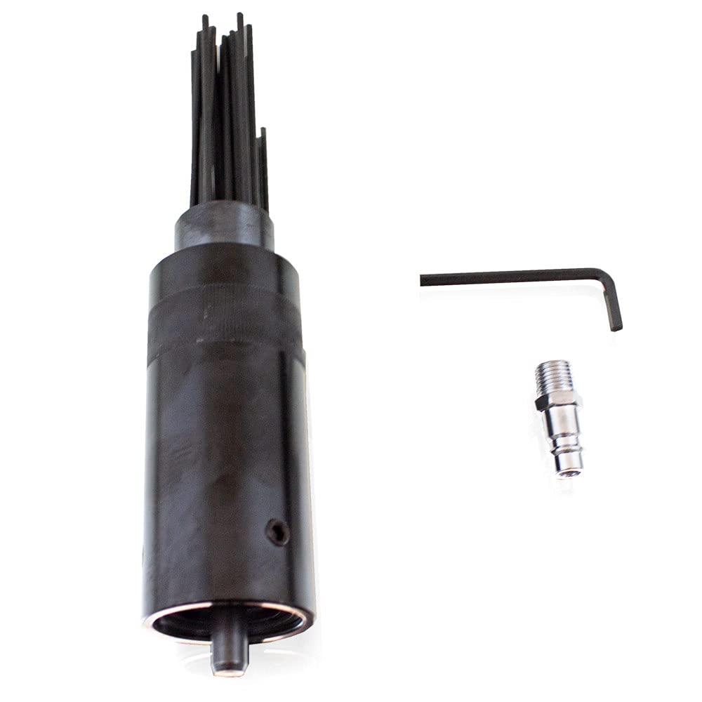 Bituxx Pistola de agujas de aire comprimido, eliminador de óxido, 4000 rpm, 1 cabezal de aguja con 19 agujas de 3 mm de diámetro