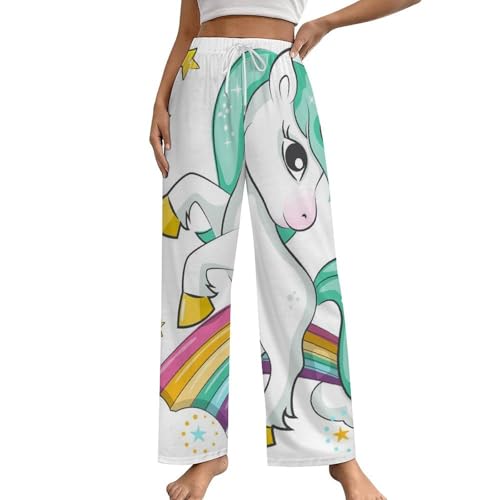 Pantalon de pyjama licorne avec poches pratiques pour femme