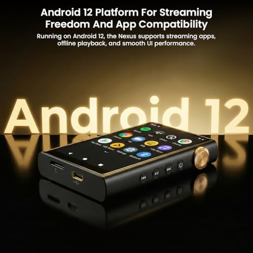 Image of AUDIOCULAR Nexus Portable Hi-Res DAP, Android Digital Audio Player, Dual ESS9018Q2M DAC, 3.5mm & 4.4mm Balanced 500mW, DSD512, Bluetooth 5.0 with LDAC, Mp3 Player (Black (32GB Memory))
