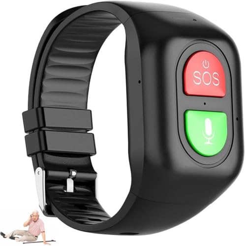 Reloj inteligente con detección de caídas, botón de emergencia SOS, posicionamiento GPS, llamada de voz 4G, resistente al agua para la seguridad de ancianos y cuidado de Alzheimer