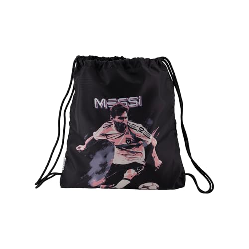 Men's Lifestyle Drawstring Bag, Side Pocket & Comfortable Straps, Black, One Size