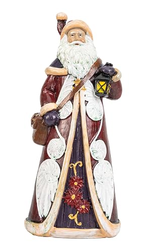 CNFCollection Standing Santa Claus Figurine-Vintage Red & White Resin Christmas