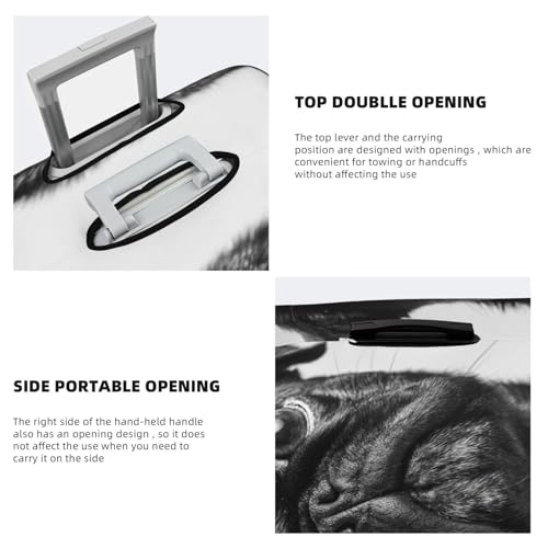 Luggage Cover Washable Elastic Suitcase Covers Cute Pug Dog Travel Baggage Cover Fashion Anti-scratch Suitcase Protector Decoraitve Covers Fits 18-32 Inch Luggages Large4