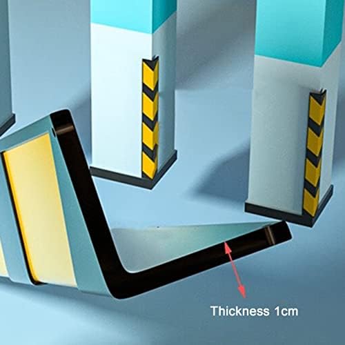 Reflective Wall Corner Protector, Car Parking Bumper Guard, 1cm Thick L-Shape Rubber Corner Guard with Yellow Strips, Wall Guard for Garage and Parking (120cm, 1pc)