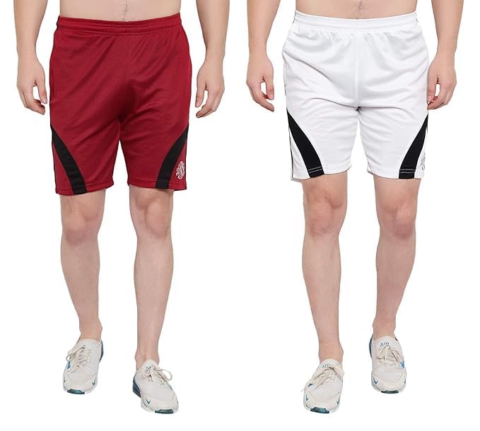 Image of DIA A DIA Men's Polycotton Running Sports Gym Shorts Pack of 2