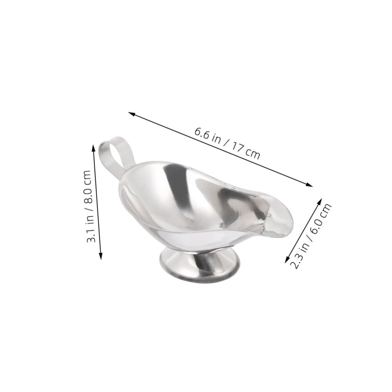 OSOLADY 2pcs Juice Boat Jus Gravy Sauce Cup with Handle Gravy Jug Soup Ladle Electric Gravy Bowl Serving Dishes White Gravy Boat Syrup Pump Dispenser Ramekins Silver 201 Stainless Steel