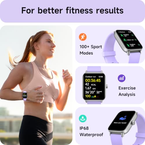 Smartwatch Damen mit Telefonfunktion,1.8" Smart Watch Fitnessuhr mit Whatsapp und Alexa,Herzfrequenz Schlafmonitor… – Ansicht 5