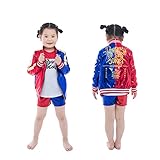 Quenny Halloween suicide squad costumes,Harley Quinn Clown girls' cosplay costumes. (Children's Costume, Large(5-6Y))