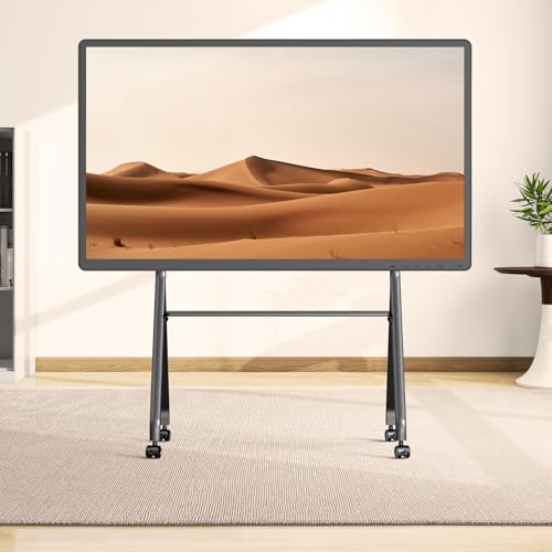 Image of Smart Board Stand with Wheels, 55 /65 /75 /86'' Interactive Whiteboard Stand, Mobile Stand with Four Lockable Wheels, COOLHOOD Stable and Easy to Move for Home Office School Classroom (Only Stand)