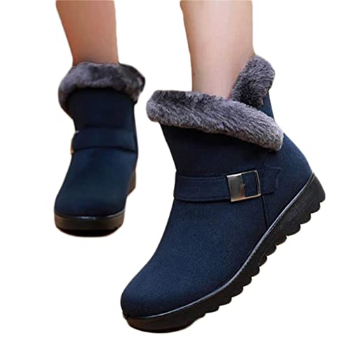 Osheoiso Winterschuhe Wildleder Damen Winterstiefel Warm...