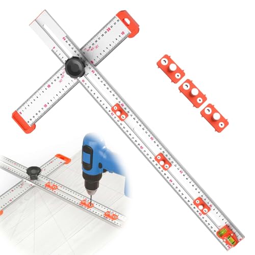 ARREBOL T型定規 ドリル用 穴あけ位置決め 直角定規 角度定規 木工用 多機能 アルミ製