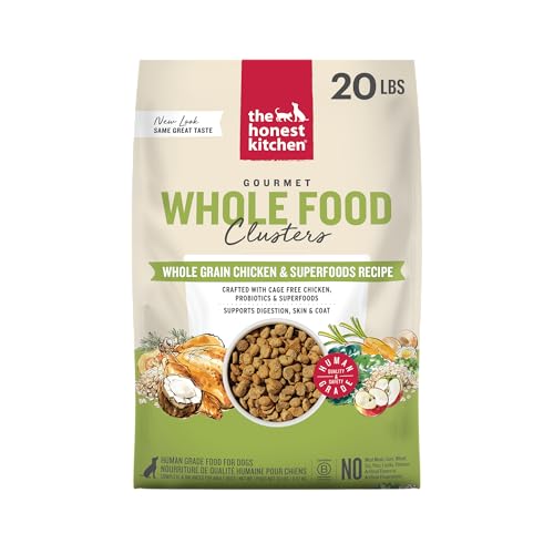 The Honest Kitchen Human Grade Dry Dog Food Whole Food Clusters Whole Grain Dry Dog Food Chicken & Oat 20 lb Bag