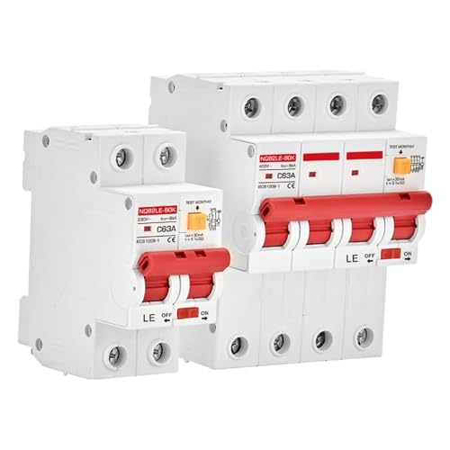 RCBO biphasé 4P 380V 25A 30mA pour protection contre les fuites