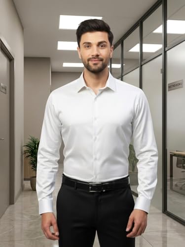 Image of DEELMO Combo of Men's Stylish Solid Satin Casual Shirt for Men Full Sleeves| Poly Satin Silk Shirt Pack of 2