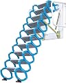 Concertina Loft Ladder Alloy Attic Access Ladder Titanium Magnesium Alloy Attic Stairs with Armrests Pull Down Attic Ladder Telescoping Ladder, 2.1,1.7