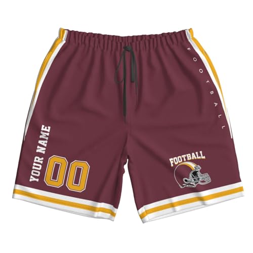 Custom Shorts for Men, Personalized Men's Beach Shorts with Name Number, Customized Quick Dry Football Shorts Gifts for Men