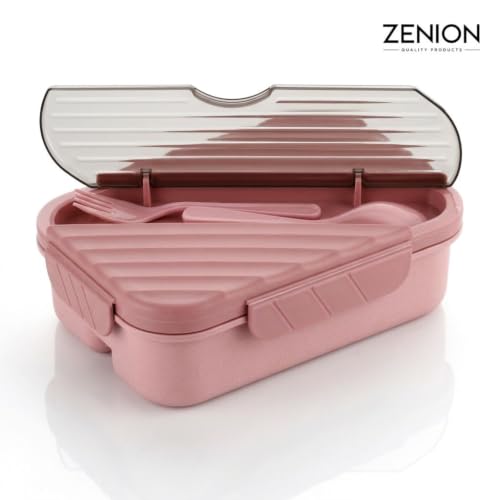 Image of Lunch Box, Air-Tight & Leakproof Plastic Tiffin Box for Kids & Adults, Lunch Box with Fork and Spoon, Multicolor