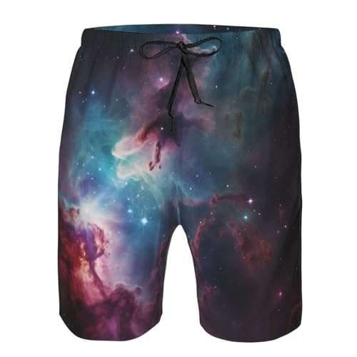 Men's Swim Trunks Quick Dry Bathing Suits Space Nebula with Cluster Beach Board Shorts Swimwear with Pockets 5