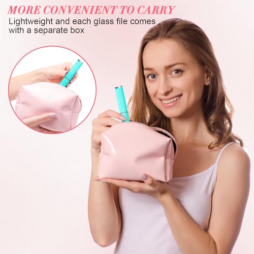 NICEMOVIC 6 Pack Glass Nail File with Case,Unique Christmas Gifts Stocking Fillers for Women Adults, Crystal Fingernail Files Set,Double Sided Finger Nail Files, Gradient Color Nail Files and Buffers - Image 6