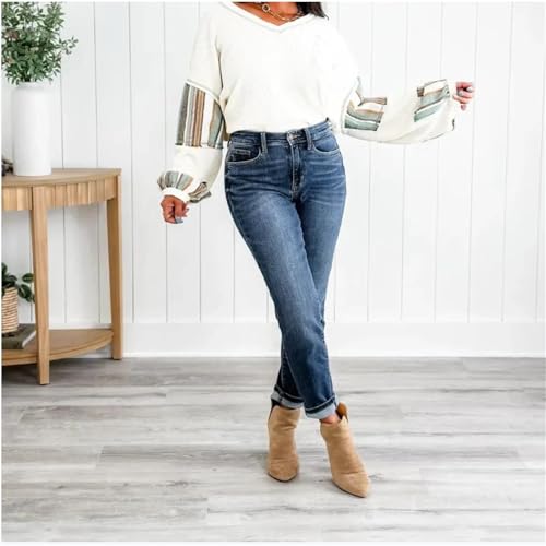 2025 Monroe Mid-Rise Vintage Wash Boyfriend Fit Jeans, Cigarette Pants for Women, Distressed Skinny Jeans for Women3