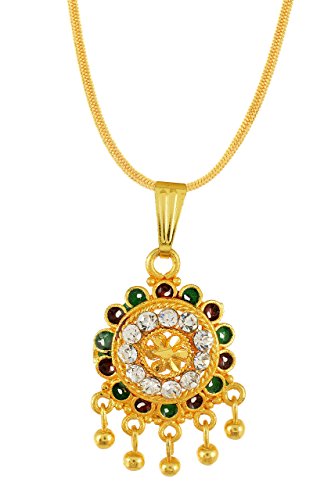 Image of Handicraft Kottage 1gm 22Ct Gold Plated chain with Pandent |latest & Stylish High Gold Plated Celebrity Inspired Gold Chain /Necklace /Jewellery Set /Fashion jewellery for Mens,Womens Girls