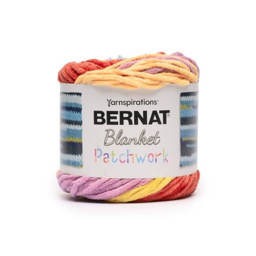 Image of Bernat Blanket Patchwork Yarn for Crocheting Soft, Candy Dream, 2-Pack | #6 Super Bulky Yarn, 100% Polyester, Soft Crochet Yarn for Blankets, Knitting & DIY Crafts, 220yds, 300g /10.5oz per skein