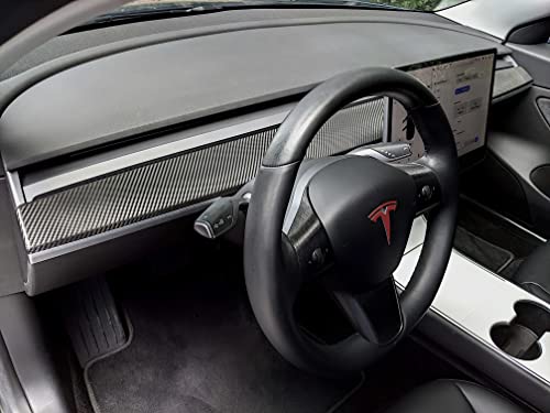 Tesla Model 3 / Model Y Dash Wrap - Carbon Fiber Black