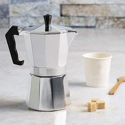 Orangehome 6 Cup Moka Stovetop Espresso Maker, Aluminium Stovetop Coffee,Moka Pot Coffee Maker (Silver)