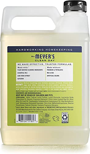 Image of Mrs. MEYER'S Clean Day Liquid Dish Soap Refill, Lemon Verbena, 48 Fl Oz. (Pack of 12)