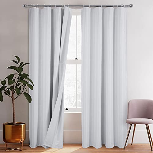 always4u Doublure Thermique Occultante 100%, pour Rideau Doublure Thermocollante Isolant Anti Froid, pour Rideaux Salon Moderne Cuisine Chambre Lot de 2...