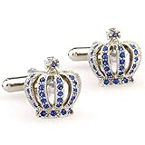 Joyplancraft Mens Classic Bling Crown Cufflinks Best Gift to Husband or Boyfriend (Silvery Crown)