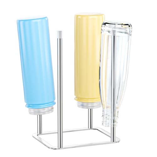 LOXSUN Estante de secado de biberones, estante para secadora de botellas de agua de acero inoxidable, estante para biberones, soporte escurridor de vasos (plateado, pequeño)