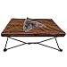 unp Camping Dog Bed Pop up - Small Collapsible Dog Cot 19 x 19 x 10 inch - Outside Dog Bed with Plush Cover & Carrying Bag for French Bulldog, Poodle... (Brown, S)