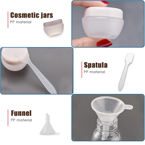 Image of 11 Pcs Travel Bottles Set - 60ml Refillable Toiletry Containers for Women, Portable Shampoo, Lotion, Cream & Handwash Bottles - Leakproof Travel Accessories for Toiletries & Essentials