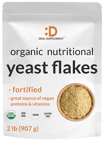 KAL Nutritional Yeast Flakes, Fortified With B12, Folic Acid & Other B Vitamins, Unsweetened, Great Nutty Flavor, Vegan & Gluten Free, 60-Day Money Back Guarantee, Made In The USA, 20 Servings