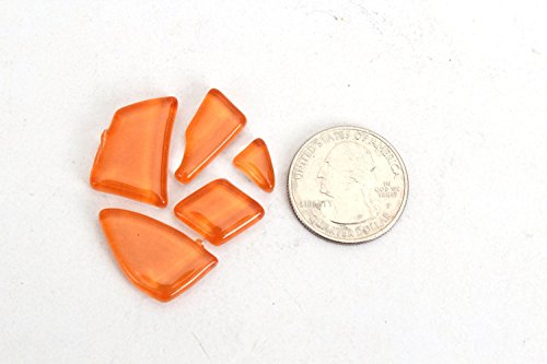 Milltown Merchants Smooth Mosaic Pieces (400-450 Per Bag), 1 Pound (16 Oz.) (1 Pound, Orange) #TOP2