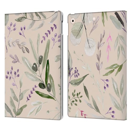 Étui portefeuille iPad 10.2 en cuir Anis Illustration Pastel Blush