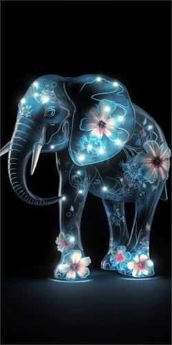 Artisanat diamant painting éléphant, kit complet de loisir créatif relaxant à faire chez soi