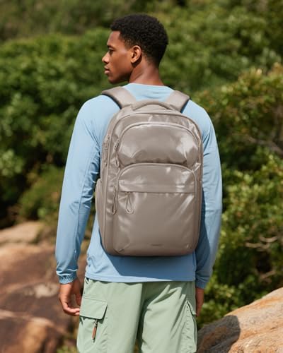 Image of BAGSMART 30L Travel Backpack, 15.6 Inch Carry On Backpack Flight Approved, Water Resistant Weekender Bag Daypack, Camel