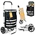 Faltbarer Einkaufswagen 45L Kapazität Fassungsvermögen, 3-in-1 Trolley Sackkarre & Umhängetasche mit Kühlfach, Einkaufswagen mit Kühlfunktion, Tragkraft bis 45KG