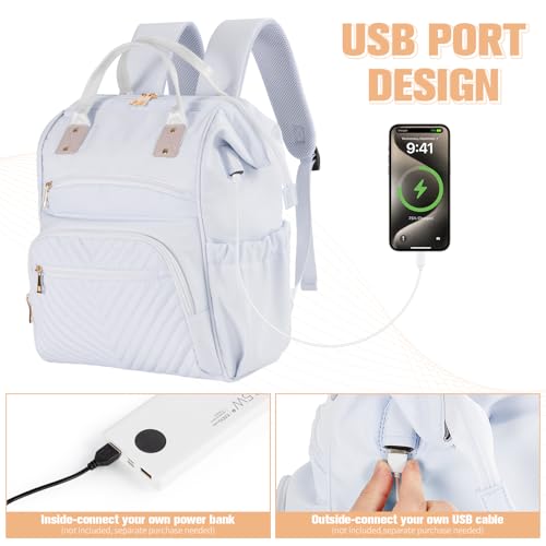 Laptop Backpack for Women, 16 Inch Fashion Computer Work Bag with USB Port, Large Capacity for Travel Business Casual, Blue4