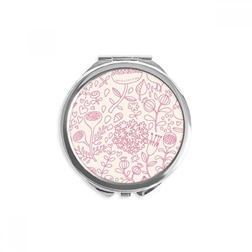 Miroir rond de maquillage plante peinte pour retouches express au bureau et en voyage