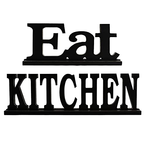 Waroom Home Rustic Wood Sign Home Decor Wooden Freestanding Table Letter Block Word Cutout Tabletop Centerpiece Decorative Signs For Mantel Eat Kitchen #TOP27