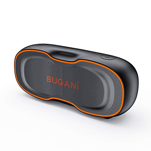 Bluetooth Speaker, Bugani Portable Bluetooth Speaker 5.0, Clear Stereo, Rich Bass, Waterproof Speaker, 24 Hours Long Play Time, Wireless Speakers Suitable for Home, Outdoor, Travel (Orange)